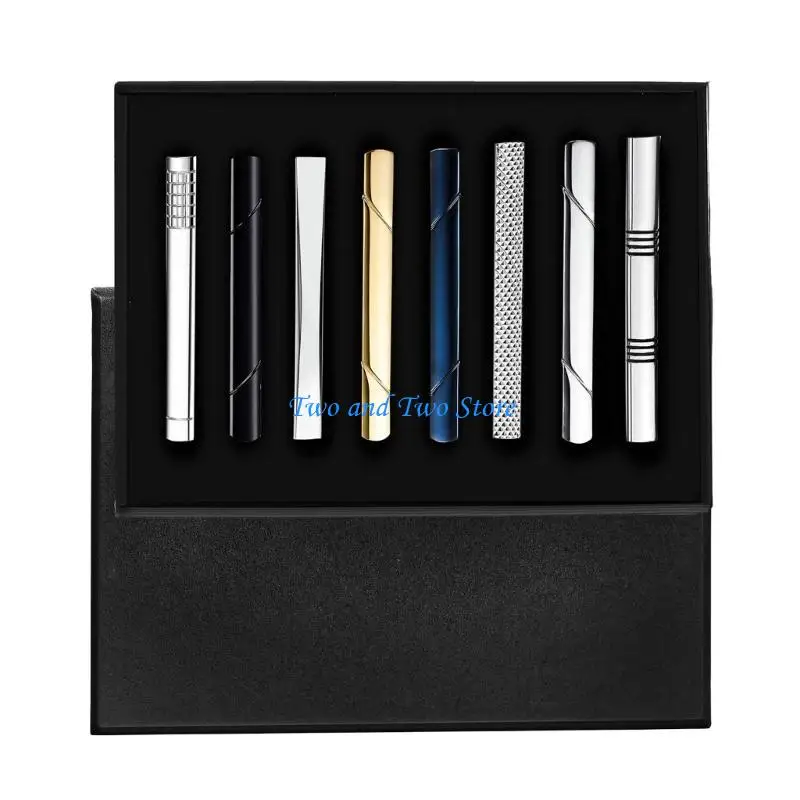 HX6F 8 Pack Stylish Men Tie Holders Secure Grip Suitable for Professional Outfits
