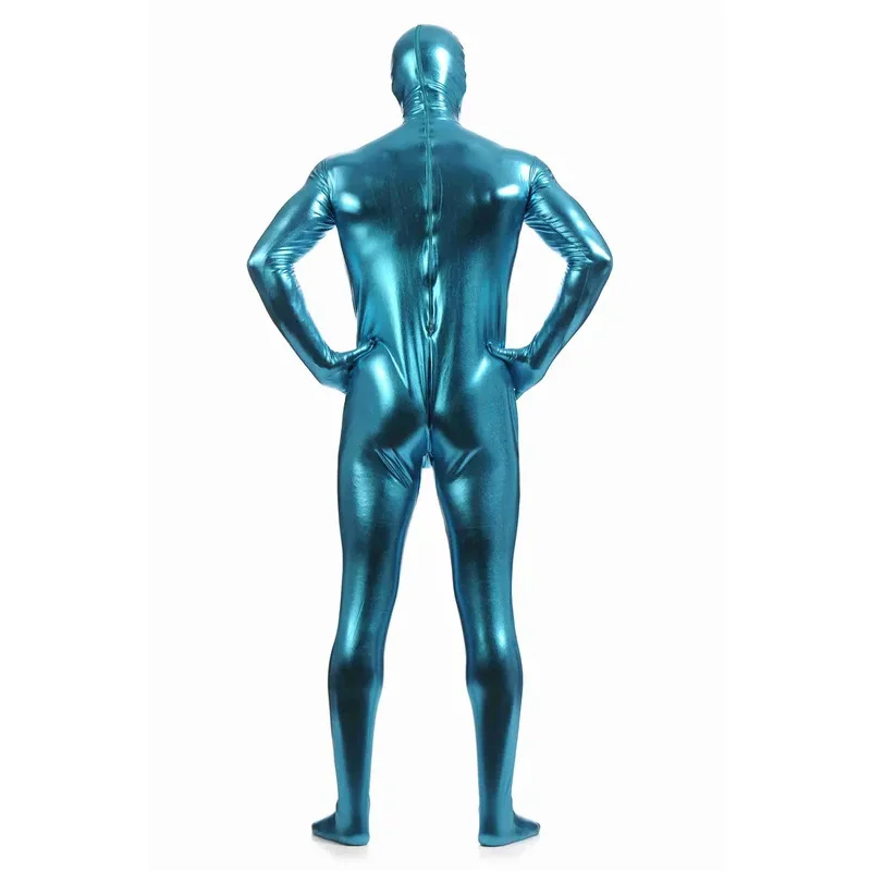 Tuta in Spandex metallico tuta lucida Catsuit Sexy Unisex Zentai tuta intera Costume Party Law Look Unitard S-3XL