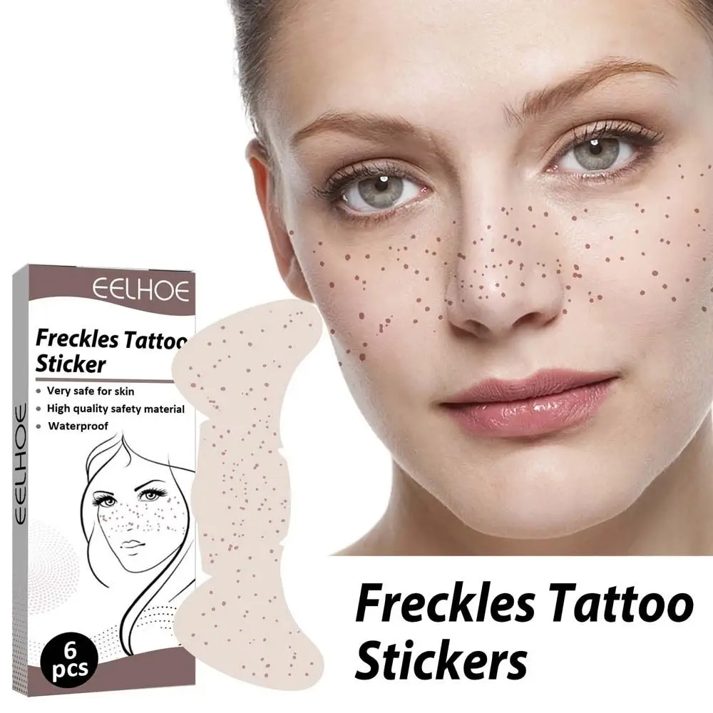 6Pcs/set Sexy Brown Spot Tattoos Freckle Tattoo Sticker Freckle Tattoo Decals Beauty Tool Freckle Tattoo Patch Face Eye Corner