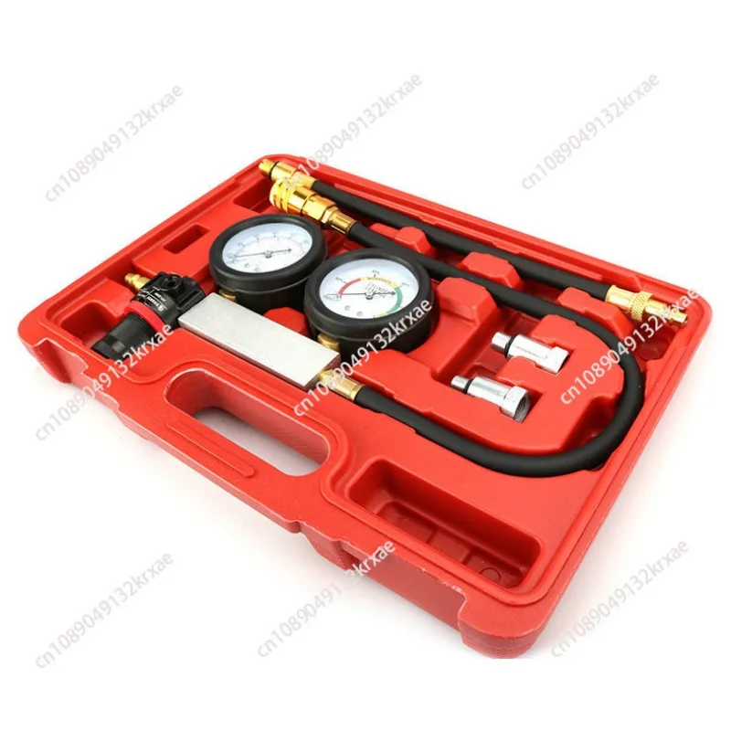 Cylinder Leak Tester Compression Leakage Detector Double Dual Pressure Gauge Petrol Engine Leakdown Detection Compression Tester