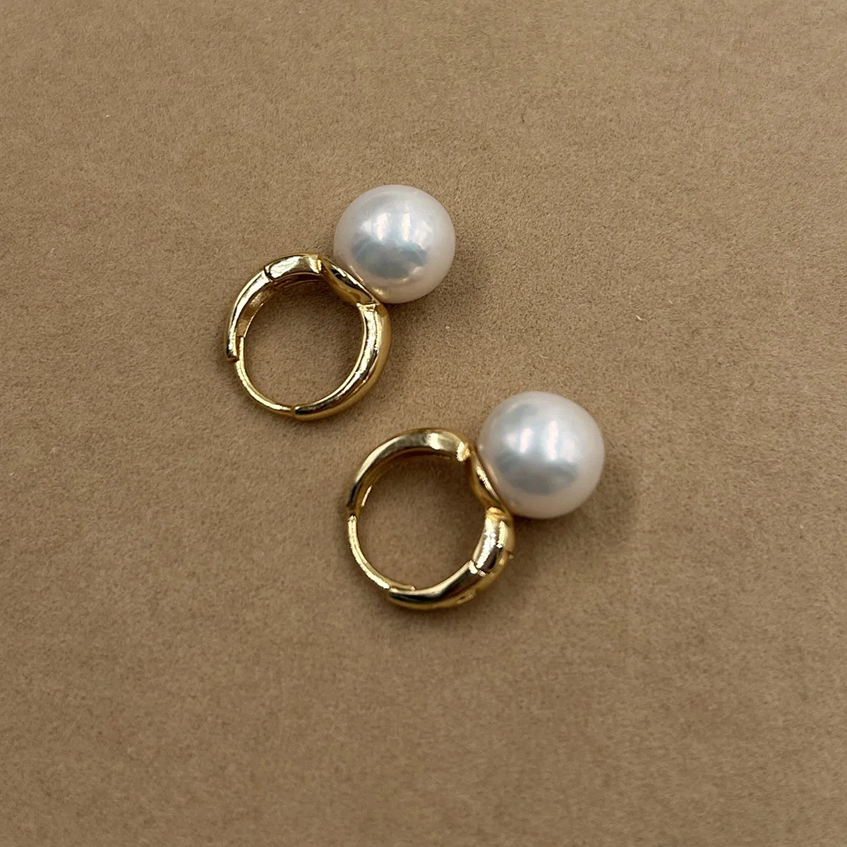 Elegant Women's Freshwater Pearl Earring AAA Grade 9-10mm round 925 Silver Gold Plated Natural Dangle Jewelry Accessory