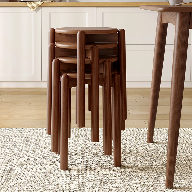 

Solid wood stools, small benches, round stools, dining tables and stools can be stacked