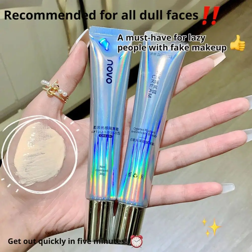 Primer de maquiagem invisível, controle de óleo de longa duração, base facial para desbotamento de poros, brilho do tom da pele, hidratante, creme pré-maquiagem