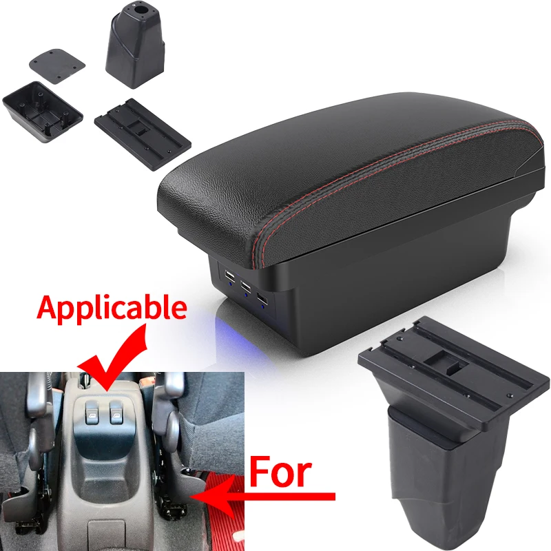 For Peugeot 206 cc Cabrio Armrest For PEUGEOT 206 Interior Parts Car Armrest Retrofit parts Storage box car accessories with USB