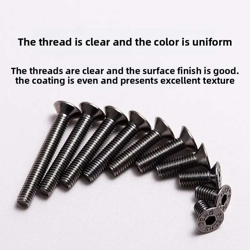 20pcs M3 6MM 8MM PC Case Beautification Screws 316 Stainless Steel High-strength Flat Head Extended Screw Full Tooth Bolt M3*6