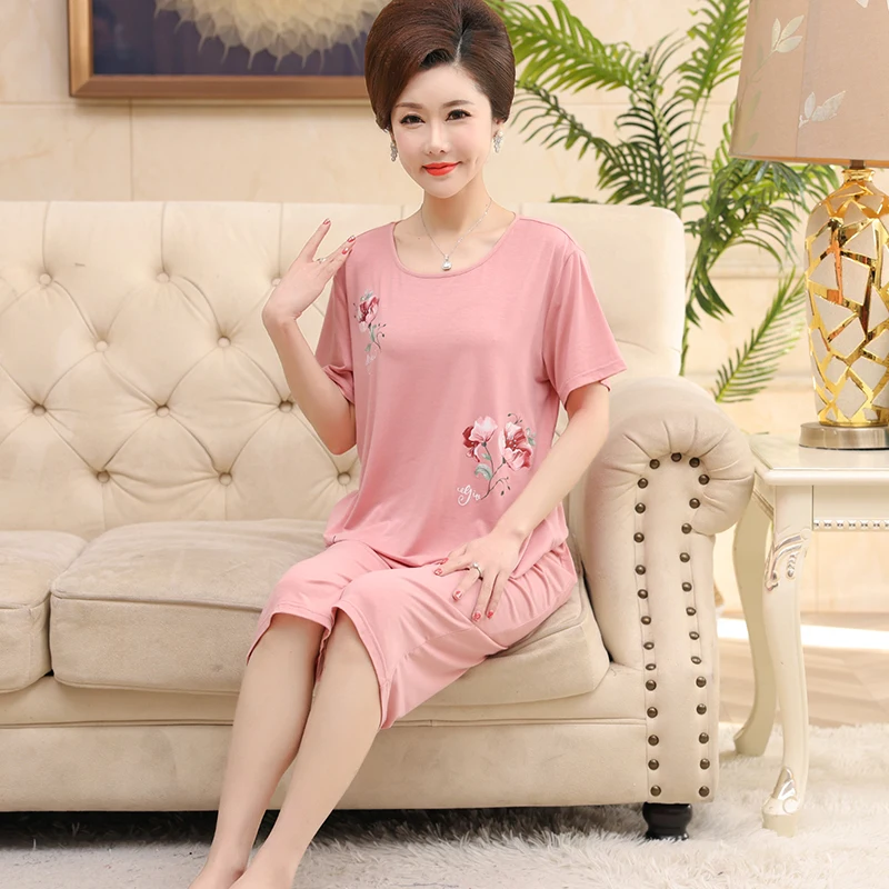 

Summer M-4XL Women Sleepwear Modal Pajamas Set Female Pyjamas Casual Homewear Pijamas Mujer