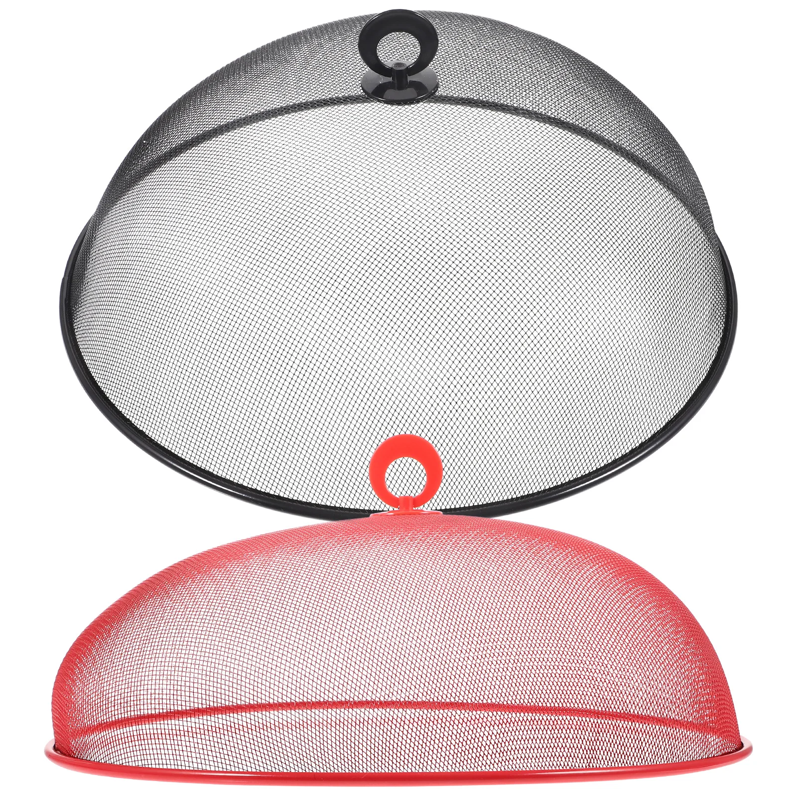 

2pcs Stainless Steel Food Covers Dust Proof Meal Screens for Outdoor Mesh Protectors Black Bar Utensils