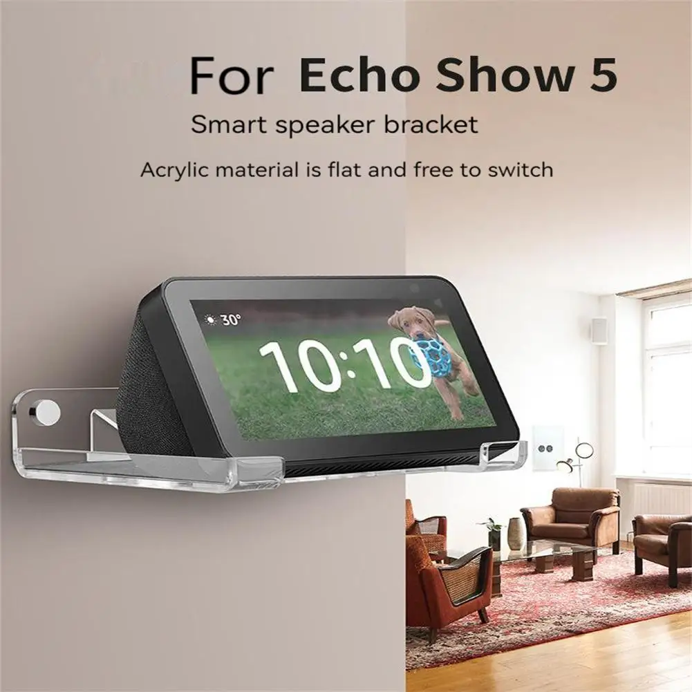 Staffa per Rack di stoccaggio per altoparlanti da 5.5 pollici supporto per mensola antiscivolo per montaggio a parete compatibile per Echo Show 5 supporto per altoparlante da parete