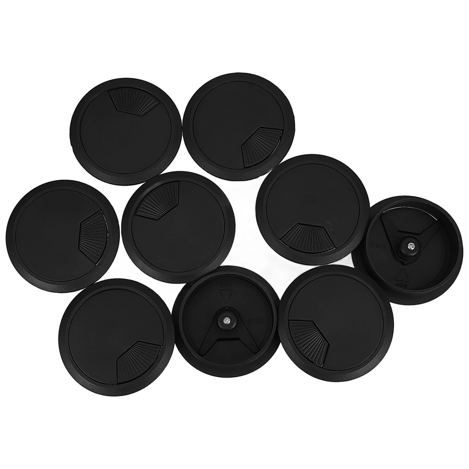 

9pcs 60Mm White Hole Grommet Plastic Grommets For Office Desk Table Workbench Cable Organizer Rotatable Cover Durable Electrical