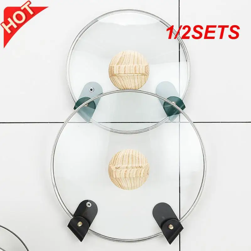 1/2SETS Simple Pot Lid Rack Self-adhesive Adjustable Retraction New Type Kitchen Kitchen Storage