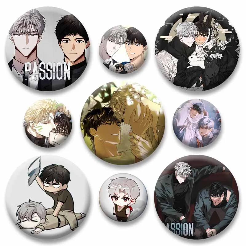 Comic Figure Taeui Jeong Ilay Riegrow Tinplate Brooch BL Mahwah Passion Badge Handmade Cartoon Lapel Pins Bag Clothes Ornament