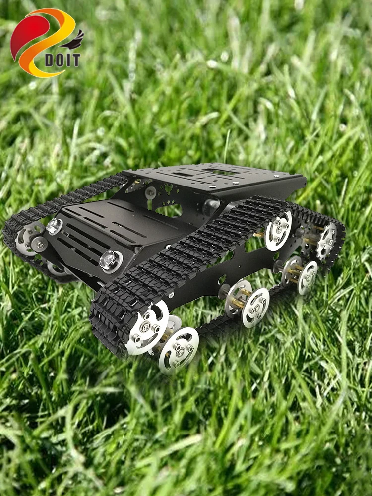 Metal Tank Chassis Kit Y100 Smart Crawler Robot Platform 33GB-520 DC Motor Aluminum Alloy Wheel Plastic Track DIY Toy