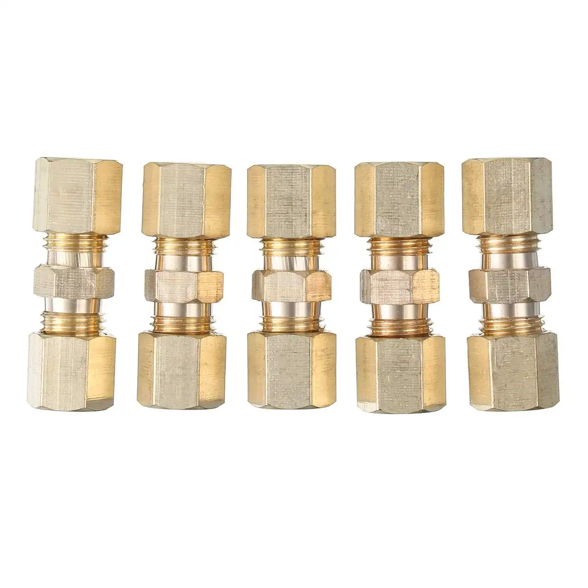 5/10/20pcs Brass Brake Line Union Fittings Straight Reducer Compression Connector 3/16\