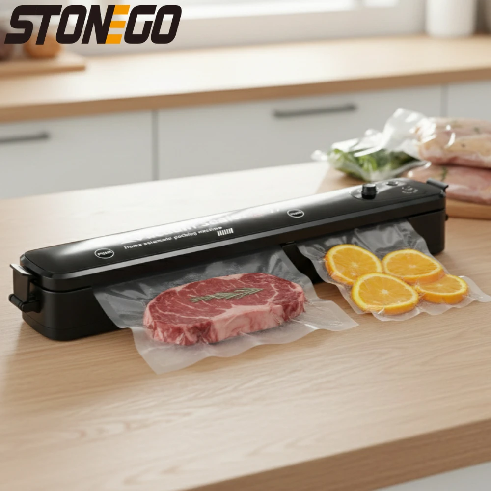 

Portable Automatic Vacuum Sealer Food Storage Machine with 15 Bags Compact Vacuum Packing System for Kitchen Use