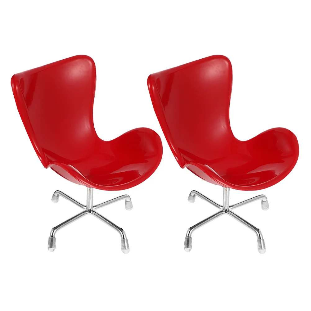 2 Pcs Miniature Toys Egg Chair Armchair Swivel Recliner Simulation Infant Lounger