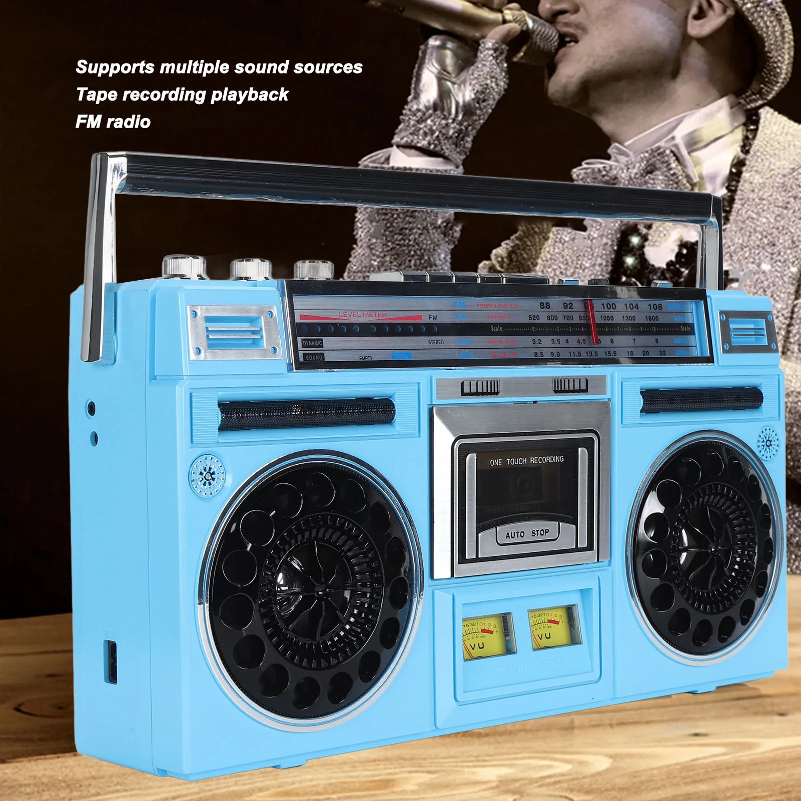 Cassette Tape Player Portable Bluetooth Recorder Player FM MW SW1 SW2 4 Band Sound Receiver Portable Cassette Player
