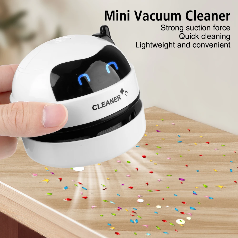 For Home Office Desktop Cleaner With Clean Brush Mini Vacuum Cleaner Desk Dust Vacuum Table Sweeper Protable USB Charging