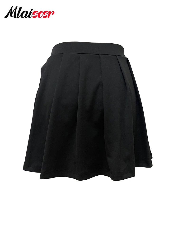 Mlaiscsr Gothic Style Pleated Punk Irregular Ring Shorts Skirt High Waist A-Line Harajuku Mini Pants Sexy Party Night Clubwear