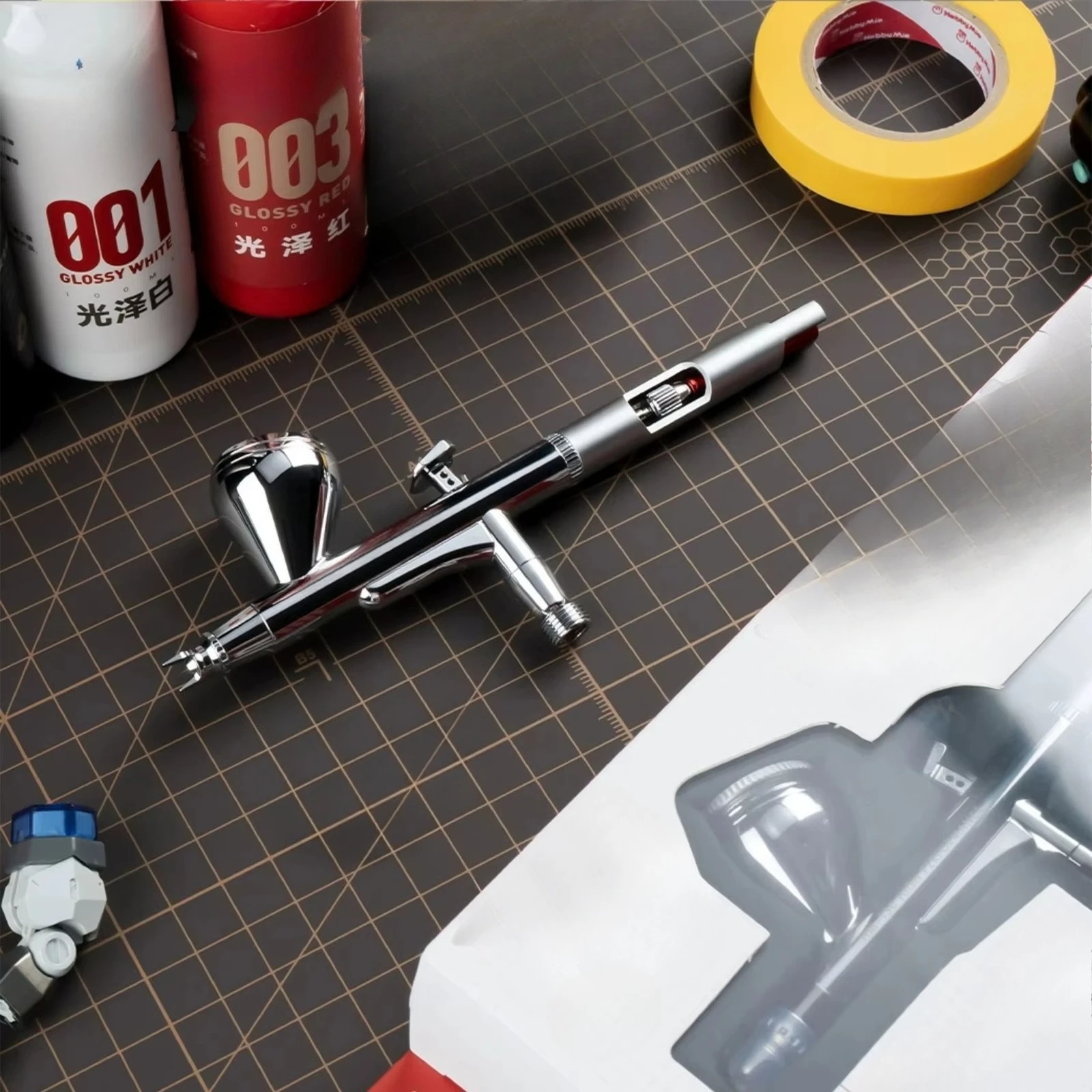 Dual Action Air Spray Gun 8-85PSI 0.3mm High Performance Quick Release Nozzle Pneumatic Spray Gun