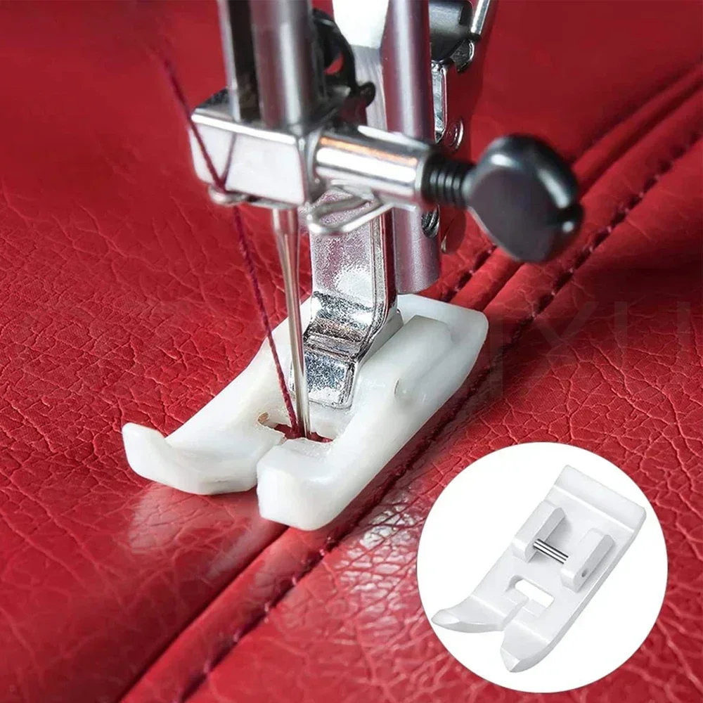 2PCS Non-stick Pressure Foot Snap on Sewing Presser Foot Leather Pressure Feet Home Sewing Machine Multi-Function Parts