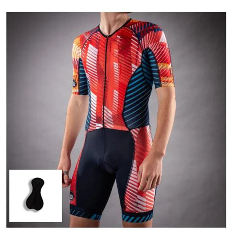 Men Short sleeve Cycling Jersey Triathlon Suit, Mens Short sleeve Triathlon Jumpsuit Running Swimming and Cycling Skin Suit wear