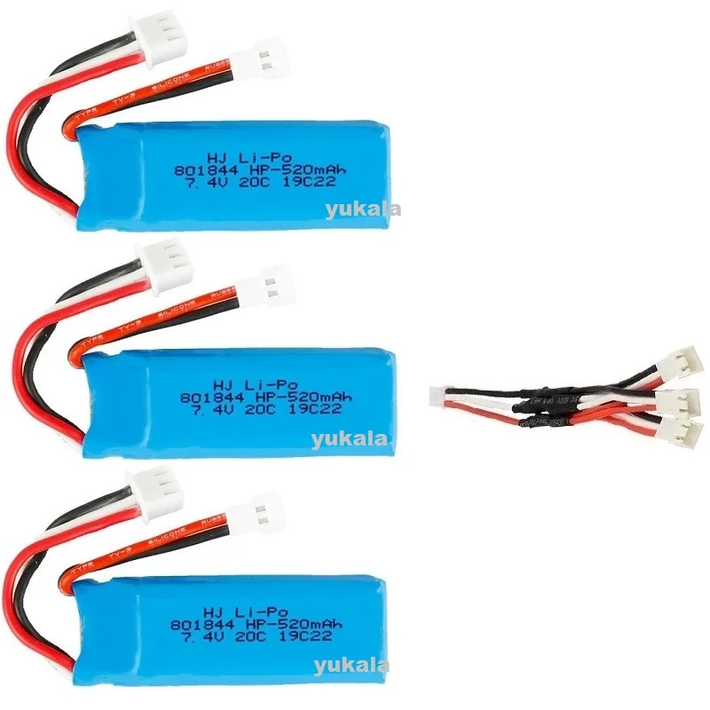 2S 7.4V 520mah Lipo battery 20c 801844 for wltoys F959 F22 XK A180 A600 A700 A800 A430 R/C airplanes 7.4V 520mah Lipo battery