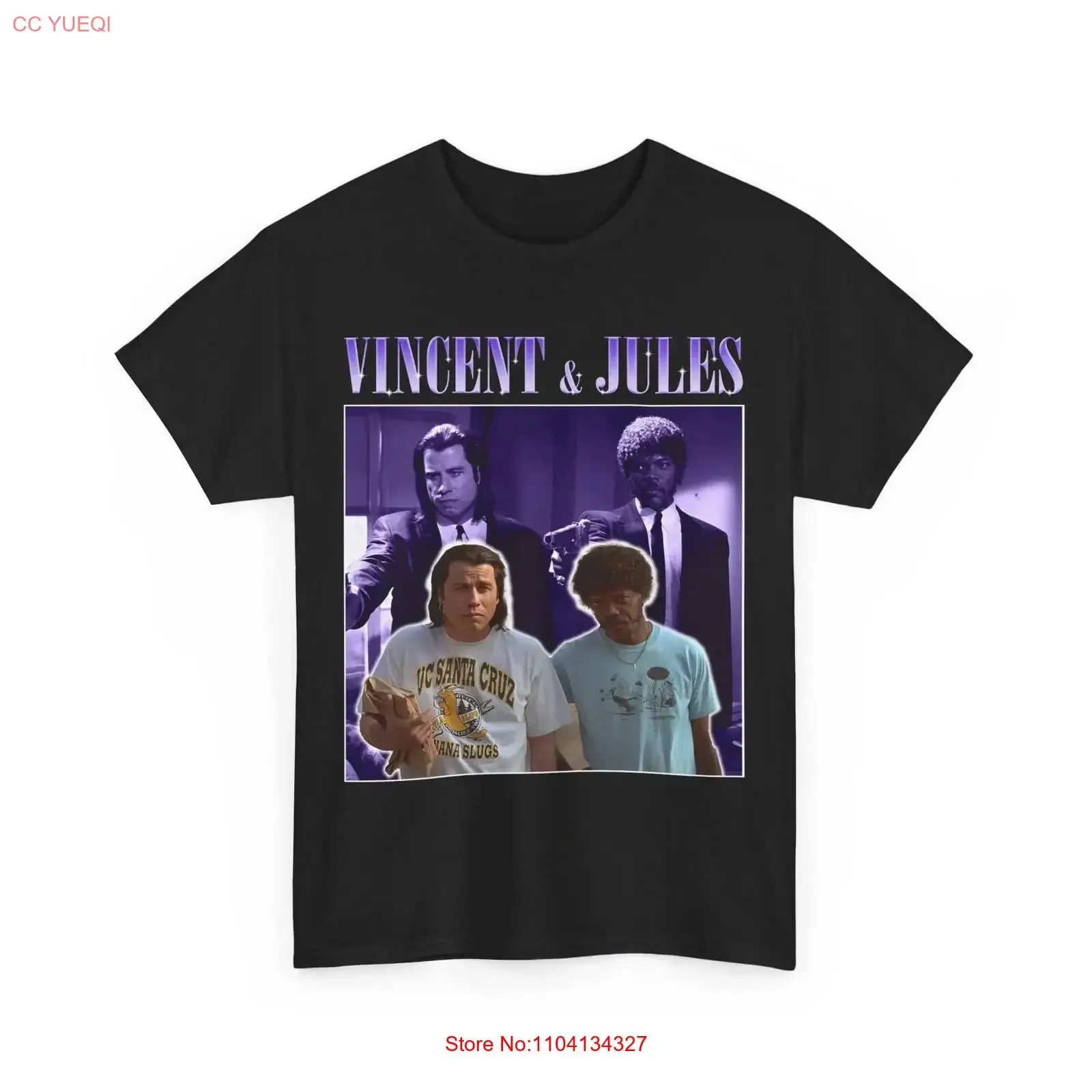 Vincent Vega and Jules Winnfield Vintage Bootleg T Shirt Samuel L Jackson J vintage Washed fashion homme Stylish Versatile