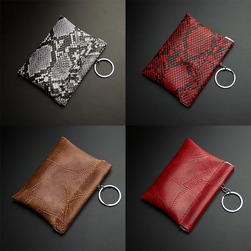 Fashion Leather Key Wallet Women Men Coin Housekeeper Keychain Purse Organizer Bag Car Keys Cover Key Holder Case Card Holder