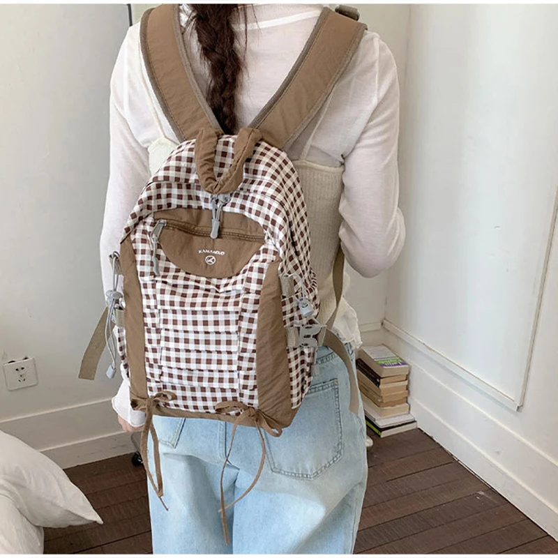 Fashion New Student Backpack Couple Outdoor Travel Hiking Bag Side Pockets Multiple Compartments Large Capacity Commuting Bag