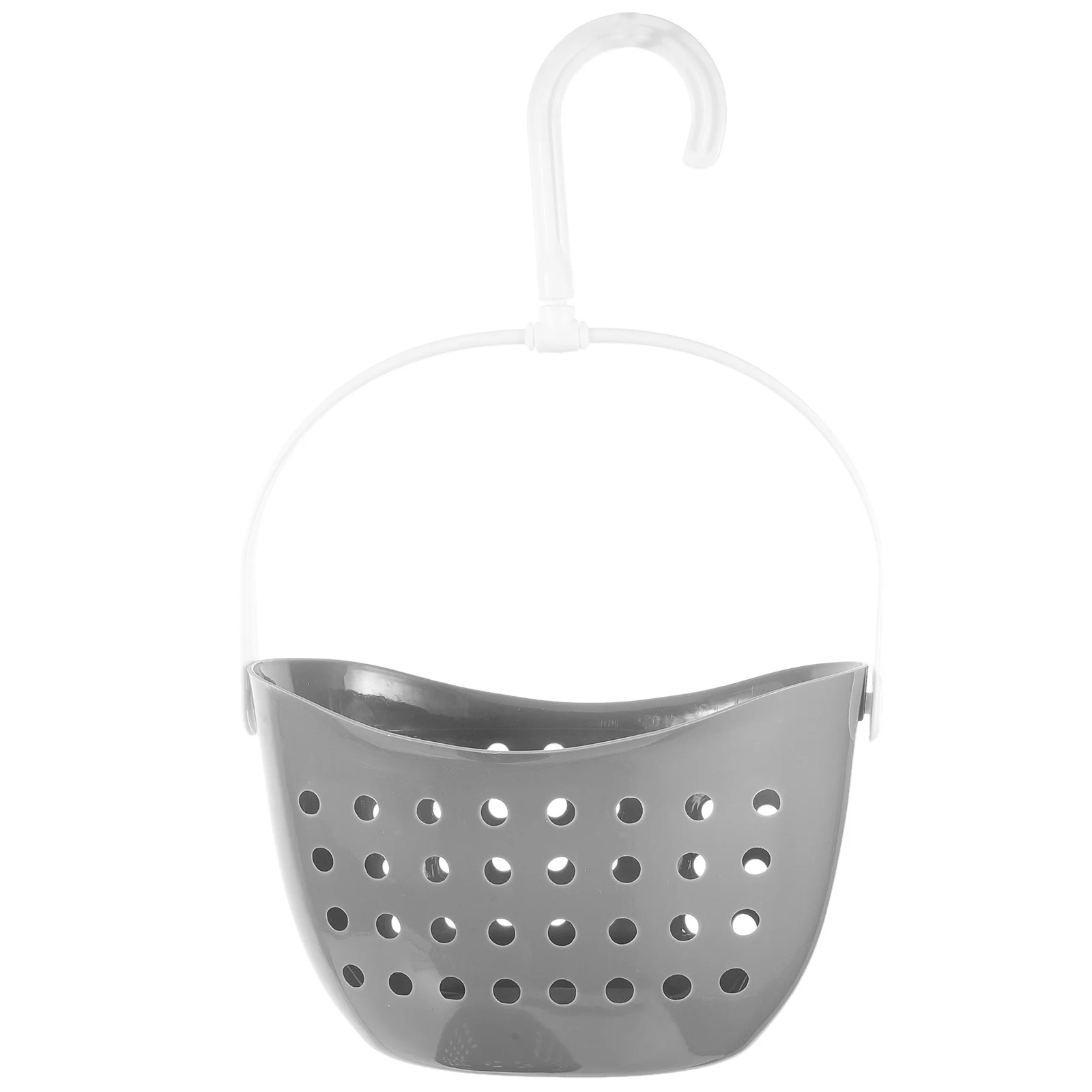 

Plastic Hook Storage Basket Drainable Perforated Storage Container Large Capacity for Bathroom Toiletries Cosmetics Black