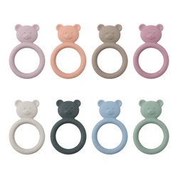 1PCS Silicone Baby Teething Toy Teethers For Babies Cartoon Bear Shape Chewing Baby Toys Boys Girls Molar Toy Baby Stuff