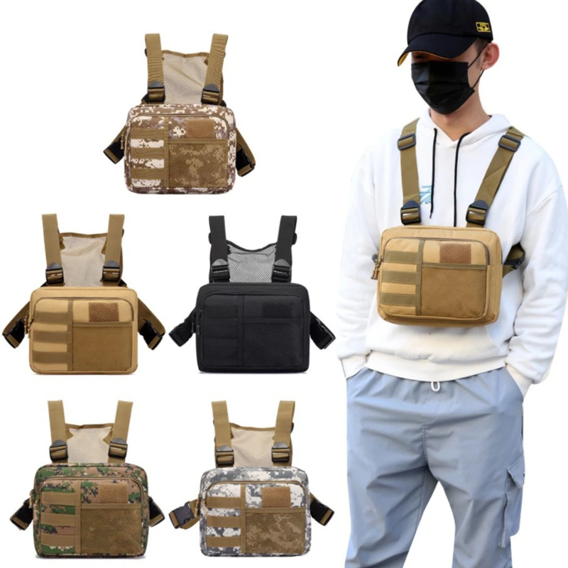 Men Tactical Vest Bag Crossbody Chest Bags Packs Fashion Casual Punck Sports Running Backpack Male Chest Bag Outdoor 2023 New