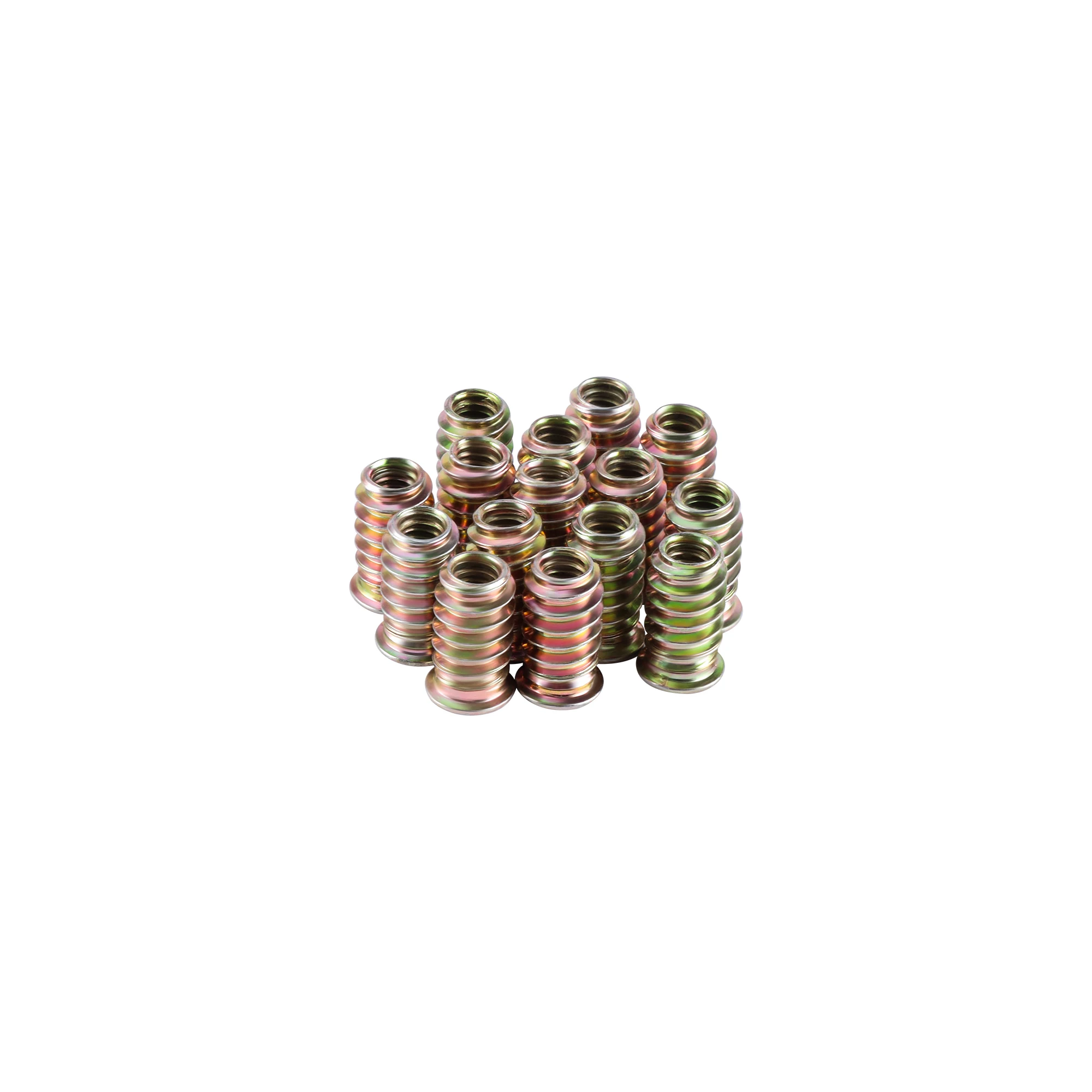 20/50/80PCS Flanged Inside Threaded Hex Drive Inserts Nuts Hex Drive Furniture Iron Nut Surface Zinc Plating For Wood Furniture