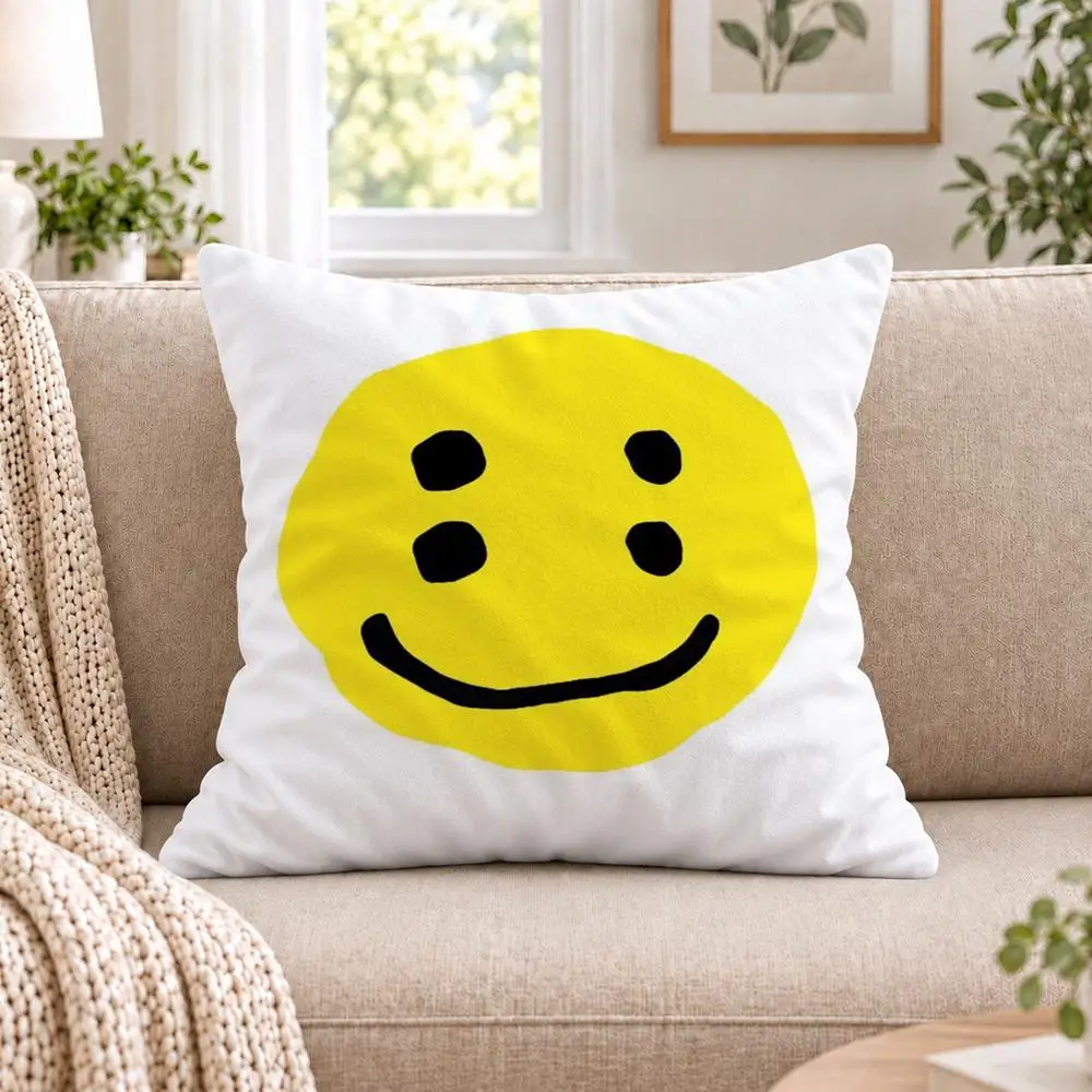 Luxury Smile C-Cpfm Cushion Cover Short Plush Double-Sided Printing Sofa Bedroom Pillow Case Aesthetic Home Decor