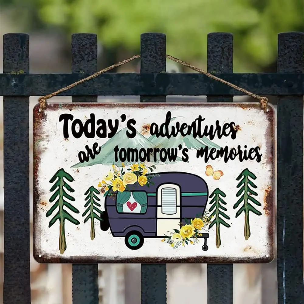 Camper Decor Metal Tin Decor Todays adventures and tomorrows Memories