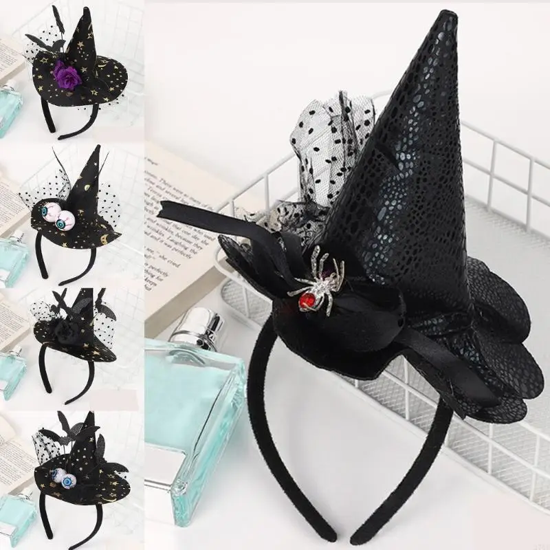 270D Halloween Headband Witch Headdress Girl Women Cosplay Party Head Decorations