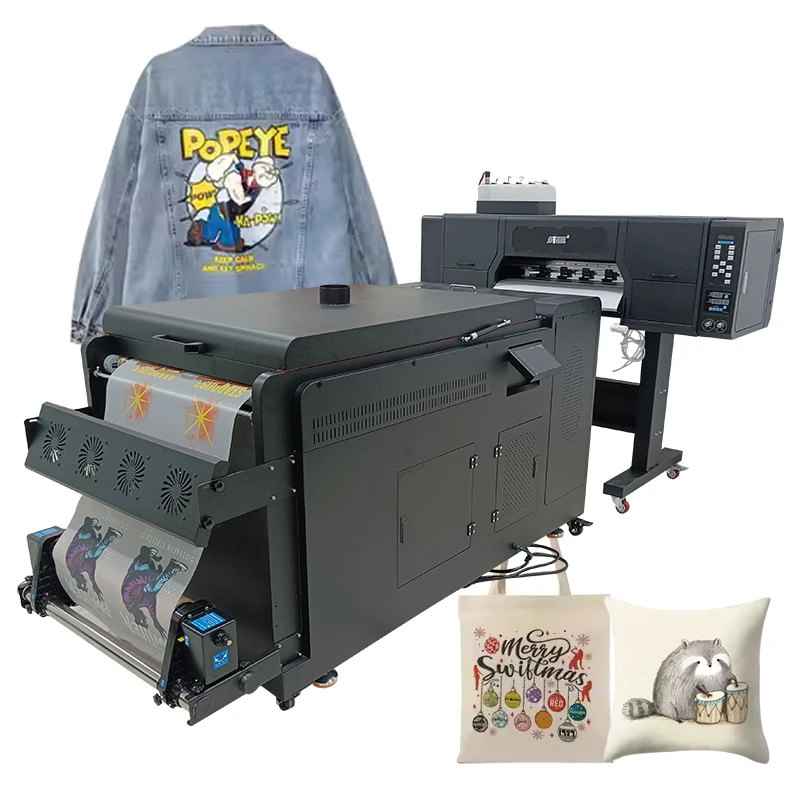 Hot Large Format 24 Inch DTF Printer Circular Powder Spreading System Textile Heat Transfer DTF Printer A1 600MM Size