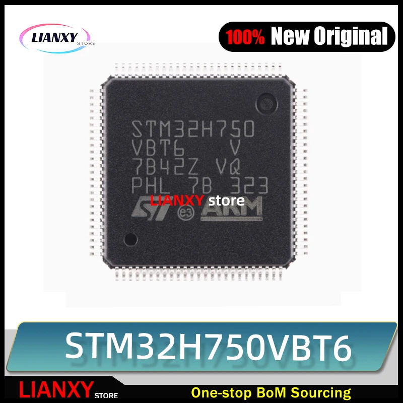 5PCS  STM32H750VBT6 LQFP100 Microcontroller 32-bit 480MHz 128KB flash memory