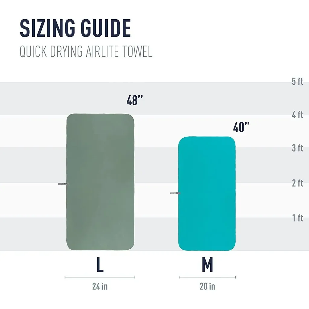 Sea to Summit AirLite Towel, Ultralight Camping and Travel Towel