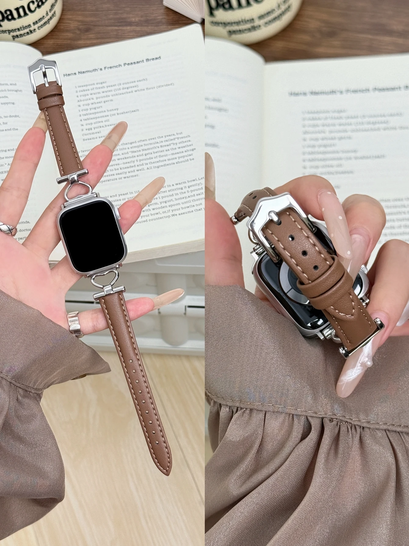 Moda couro loop correa para apple watch band série ultra 11/10/9/8/7/6/5/4/3 38mm 40mm 41mm 42mm 44mm 45mm 46mm 49mm cinta