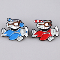 Anime Game Teacup Head Enamel Pin Brooch Pines Lapel Pins Badge on Backpack Costume Fashion Jewelry Costume Gifts for Friends