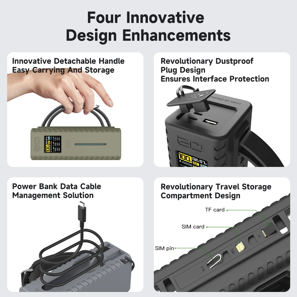 Silicone Cases for CUKTECH 20 Power Bank 140W 25,000mAh Portable Laptop Charger Cover Bags with Strap