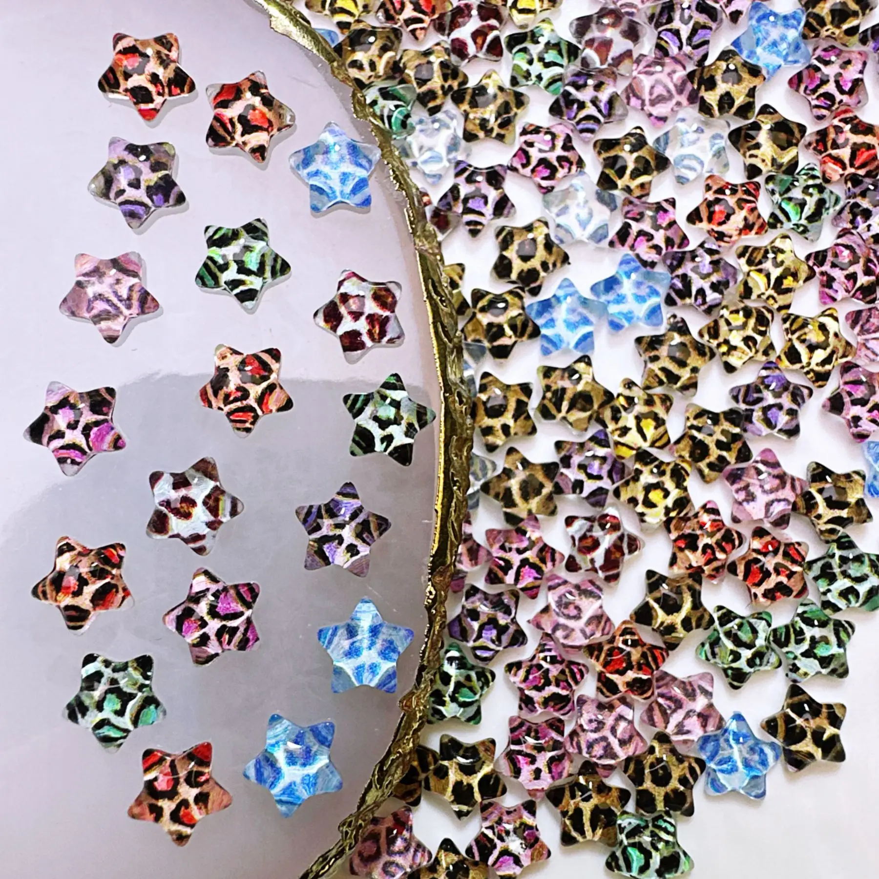100Pcs/bag Leopard Star Nail C - Nail Art Leopard 评论和价格