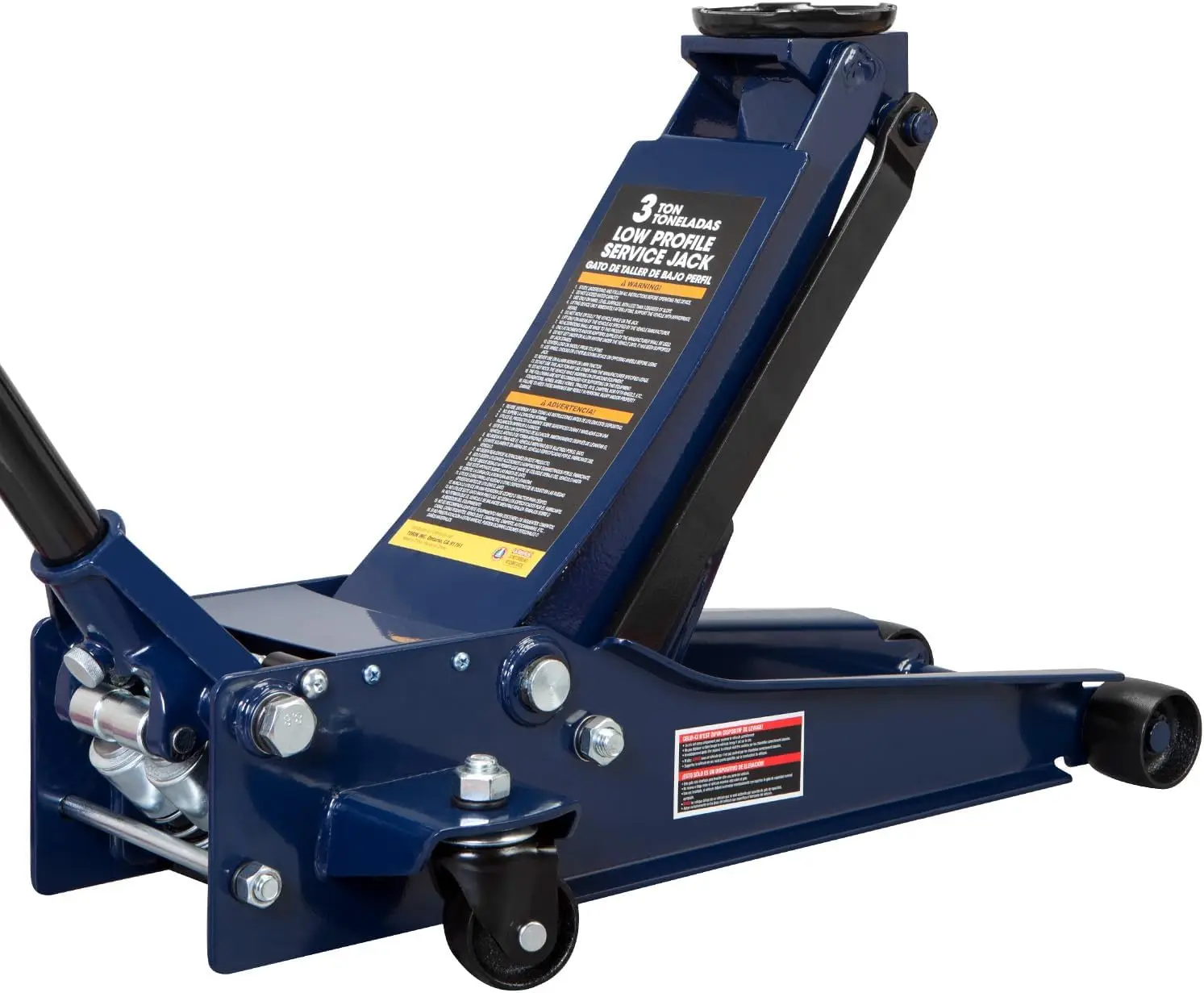 

Low Profile Floor Jack Heavy Duty Hydraulic Steel Service : Dual Piston Quick Lift Pump and Detachable Handle, blue