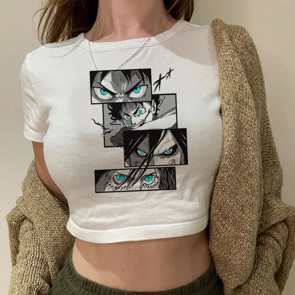 Shingeki No Kyojin crop top Streetwear corsé Grunge 2025 2000s Slim Fit ropa linda para adolescentes