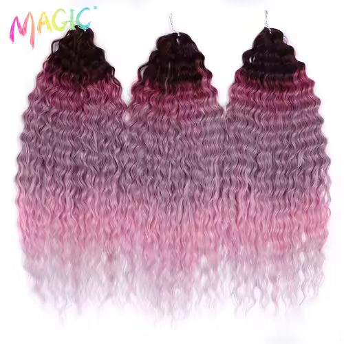 Magic Ariel Curl Hair Water Wave Twist Crochet Hair Synthetic Braid Hair Ombre Blonde 22 Inch Deep Wave Braiding Hair Extension - Image 20