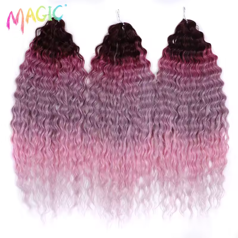 Magic Ariel Curl Hair Water Wave Twist Crochet Hair Synthetic Braid Hair Ombre Blonde 22 Inch Deep Wave Braiding Hair Extension - Image 20