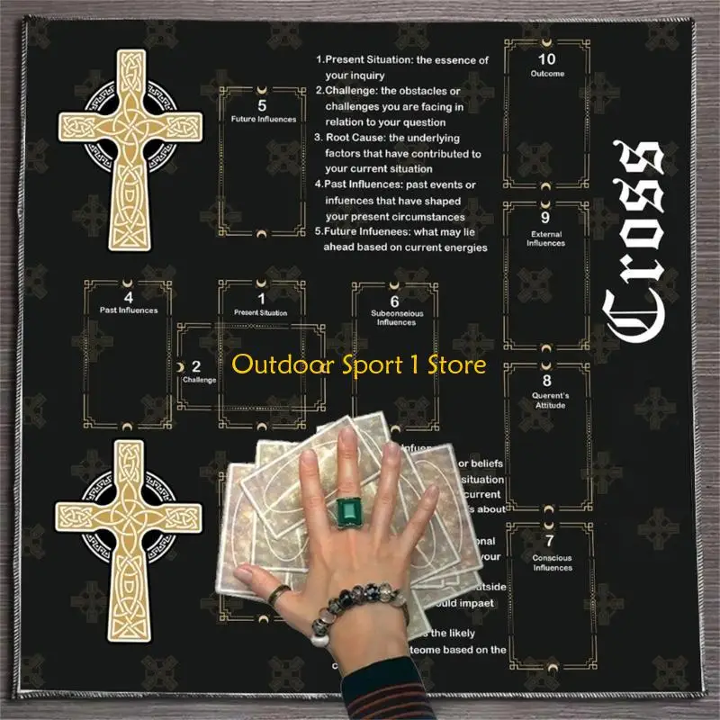 

A0ka Элегантные бархаты скатерть портативные коврики с мистическими произведениями искусства усиливают духовную практику