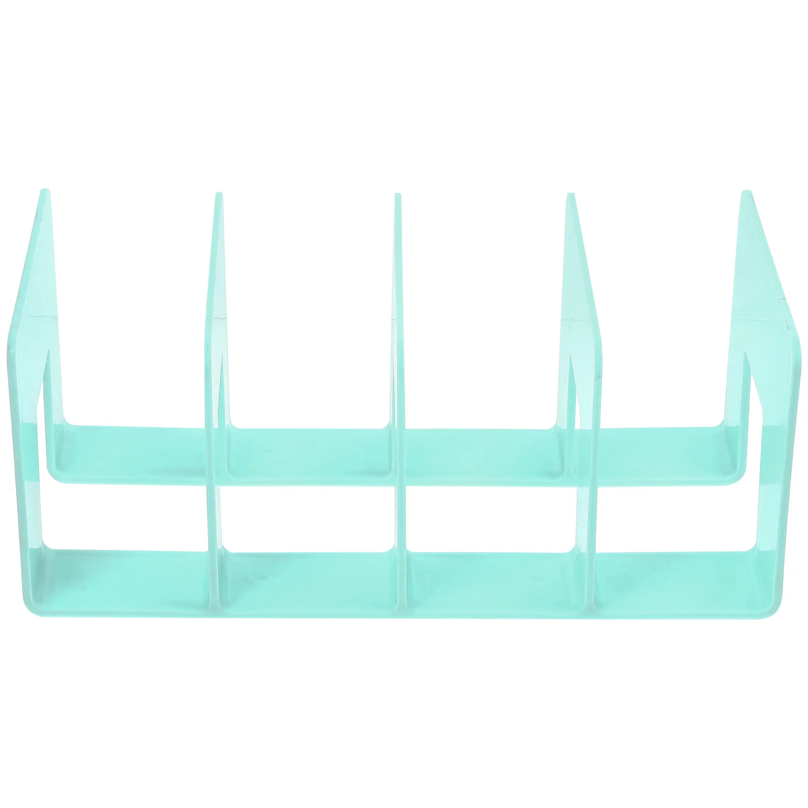 4 Bookends White Bookshelf File Holder Classified Storage Rack Desktop Document Binder Organizer for Plastic Cabinet Office