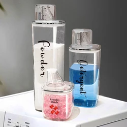 Straight Laundry Detergent Dispenser with Labels Laundry Room Orgnization for Luandry pods Powders Softener Dispenser Jar